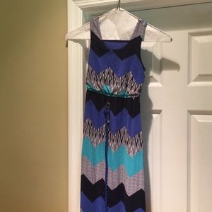 Maxi dress with chevron stripes